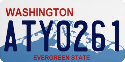 WA license plate ATY0261