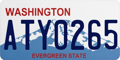 WA license plate ATY0265