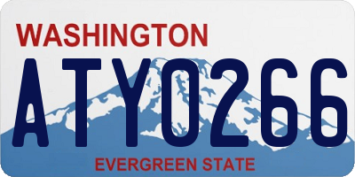 WA license plate ATY0266