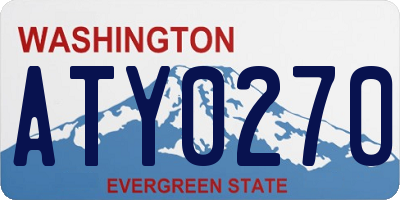 WA license plate ATY0270