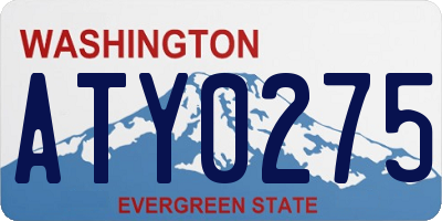 WA license plate ATY0275