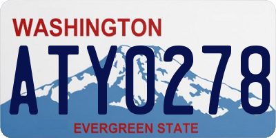WA license plate ATY0278