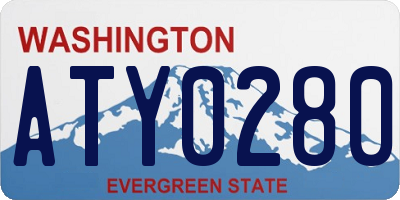 WA license plate ATY0280