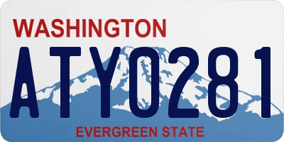 WA license plate ATY0281