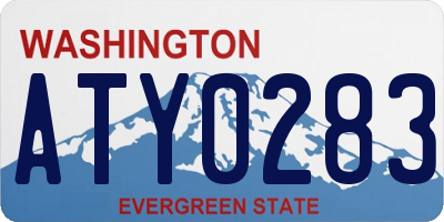 WA license plate ATY0283