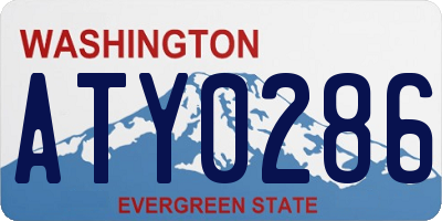 WA license plate ATY0286
