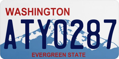 WA license plate ATY0287