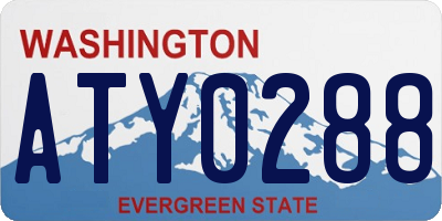 WA license plate ATY0288