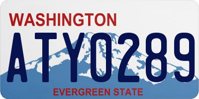 WA license plate ATY0289