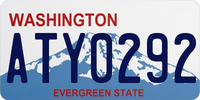 WA license plate ATY0292