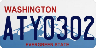 WA license plate ATY0302