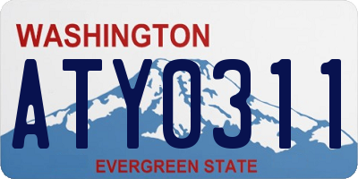 WA license plate ATY0311