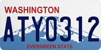 WA license plate ATY0312