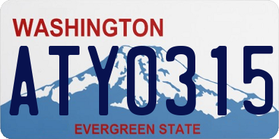 WA license plate ATY0315