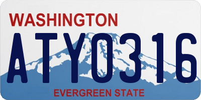 WA license plate ATY0316