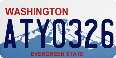 WA license plate ATY0326