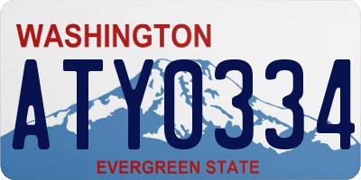 WA license plate ATY0334