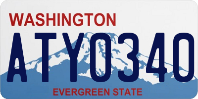 WA license plate ATY0340