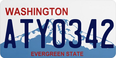WA license plate ATY0342