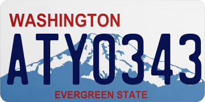 WA license plate ATY0343