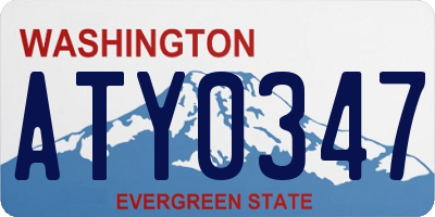 WA license plate ATY0347