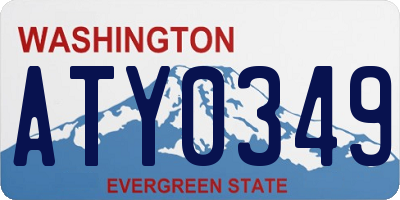 WA license plate ATY0349