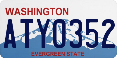 WA license plate ATY0352