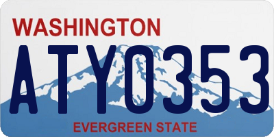 WA license plate ATY0353