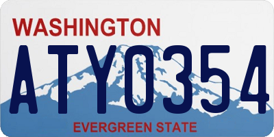 WA license plate ATY0354