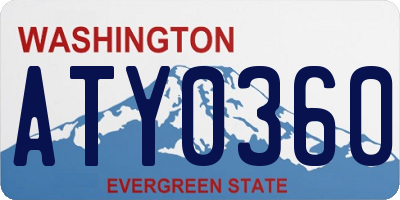 WA license plate ATY0360