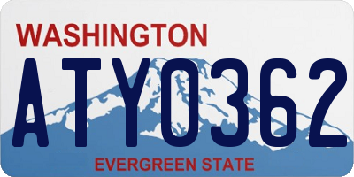 WA license plate ATY0362