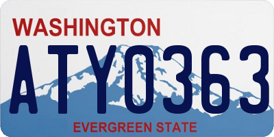 WA license plate ATY0363