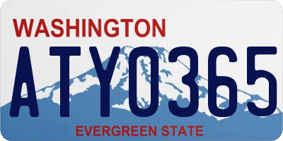 WA license plate ATY0365