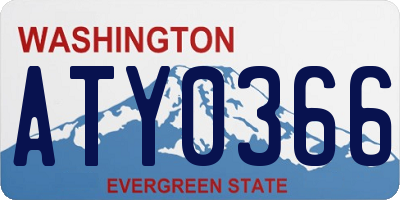 WA license plate ATY0366