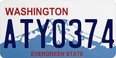 WA license plate ATY0374