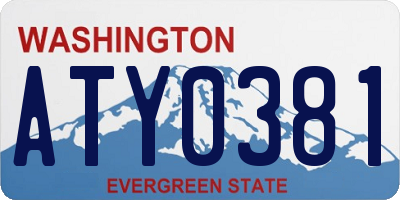 WA license plate ATY0381