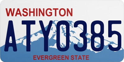 WA license plate ATY0385