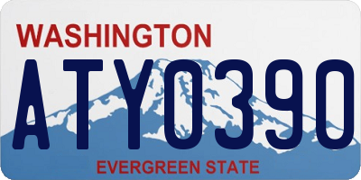 WA license plate ATY0390