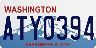 WA license plate ATY0394