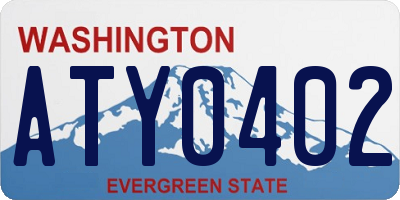 WA license plate ATY0402