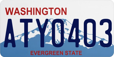 WA license plate ATY0403