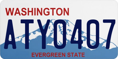 WA license plate ATY0407