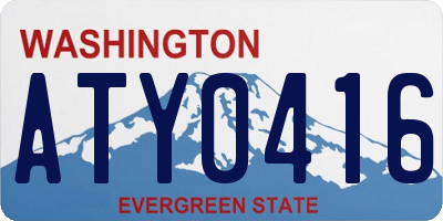 WA license plate ATY0416