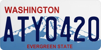 WA license plate ATY0420