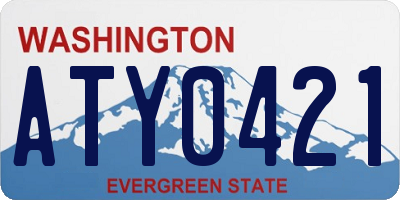 WA license plate ATY0421