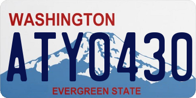 WA license plate ATY0430