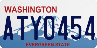 WA license plate ATY0454