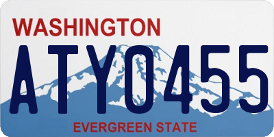 WA license plate ATY0455