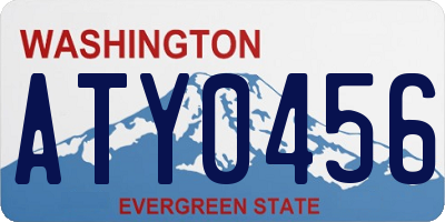 WA license plate ATY0456