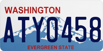 WA license plate ATY0458